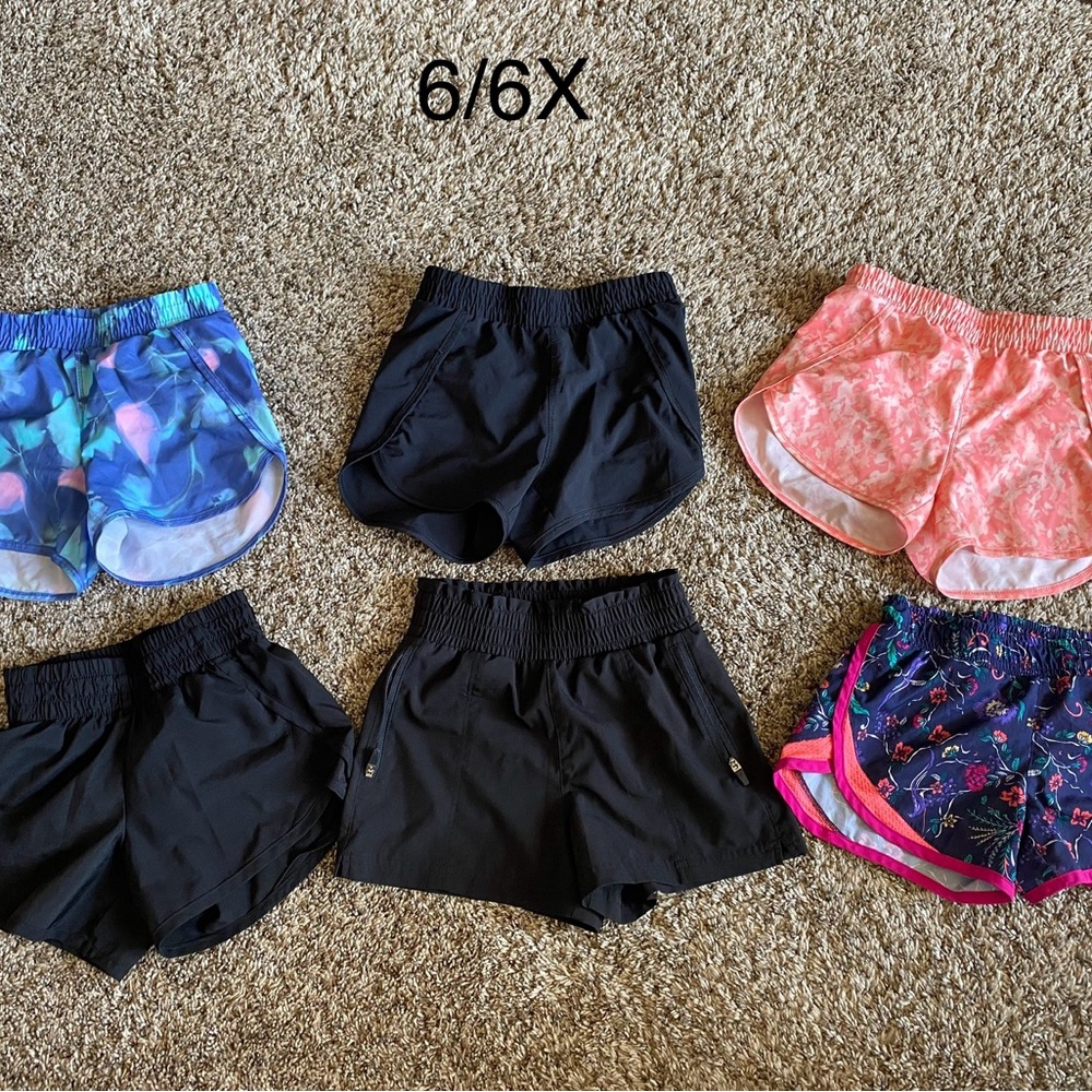 Set of 6 Girls' Athletic Shorts